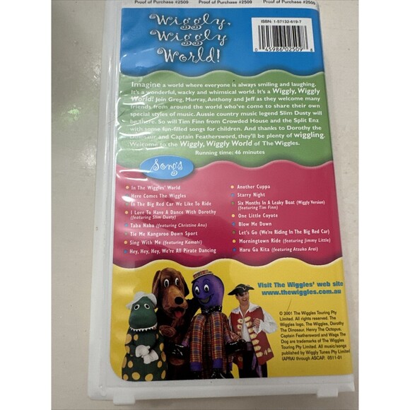 VTG The Wiggles Wiggly, Wiggly World VHS Hard Plastic Clamshell Mm72 - Picture 2 of 5
